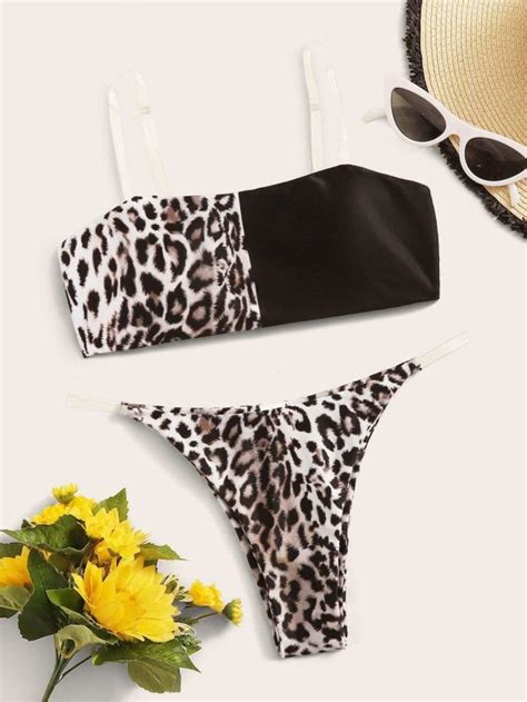 leopard thong bikini.